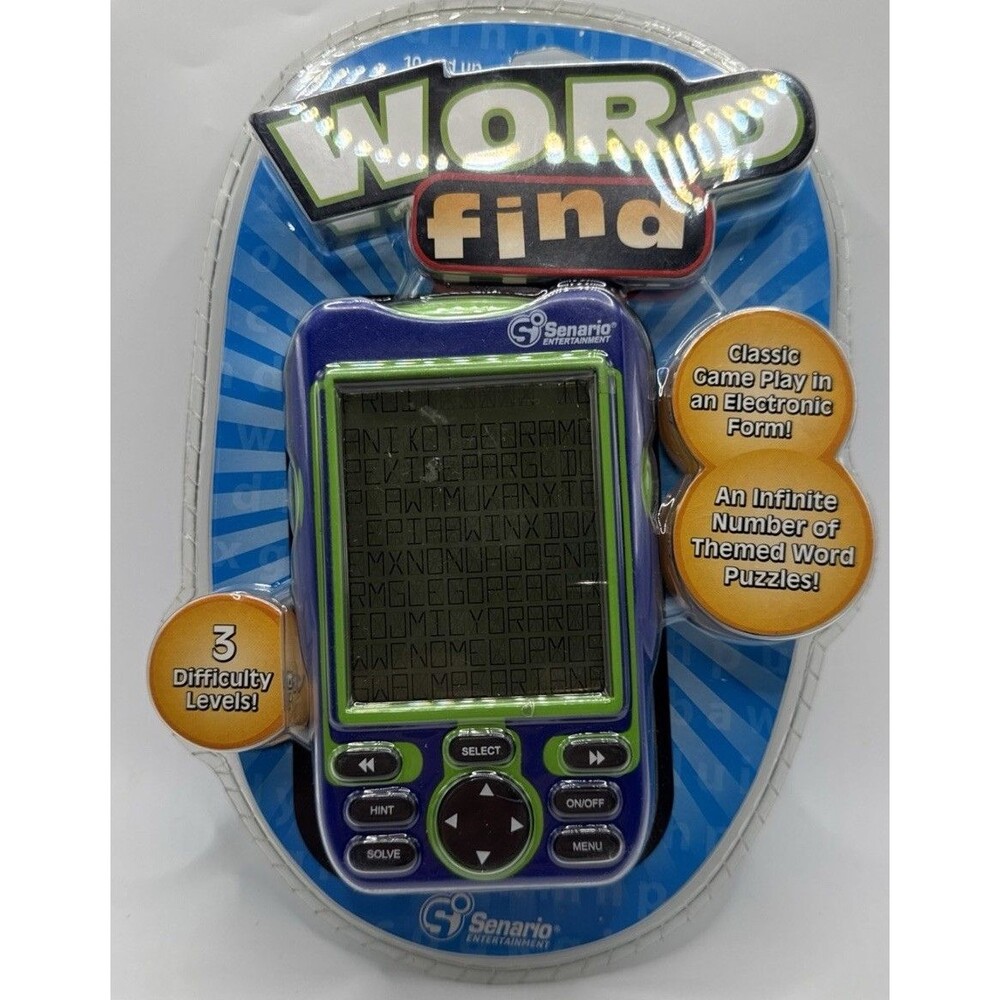 Senario Entertainment Word Find Handheald Game NEW FACTORY SEALED